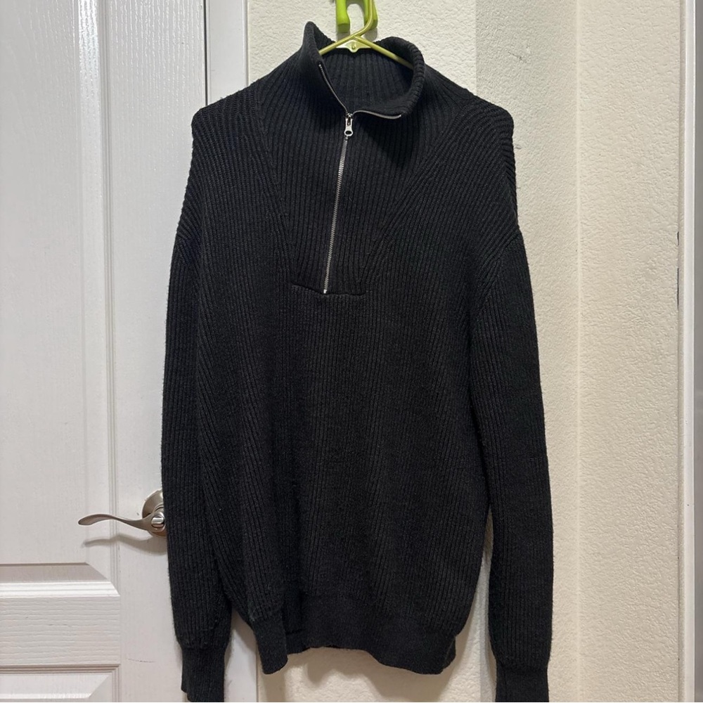 Black quarter zip sweater
